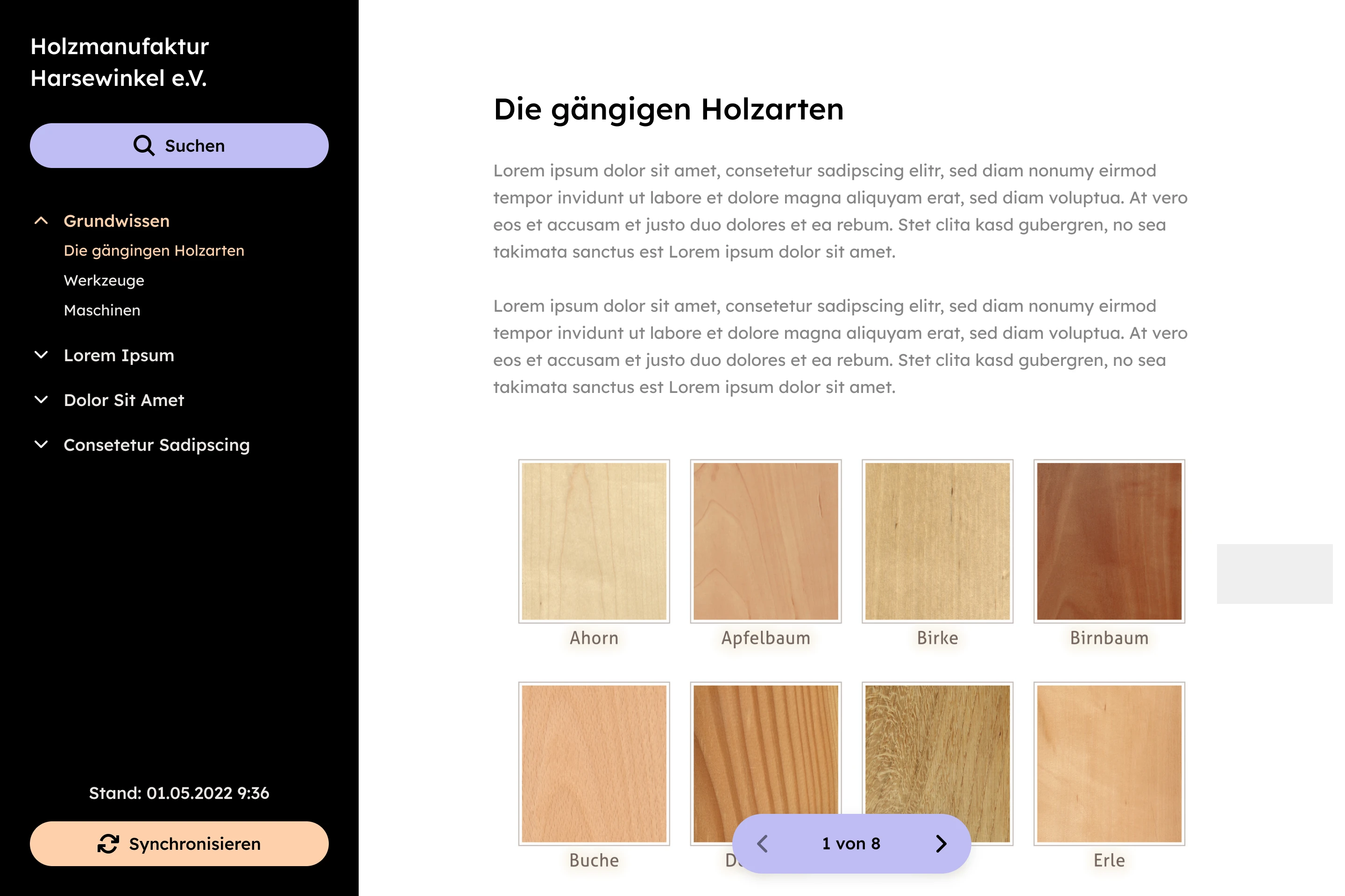 Digitale Lernapp für die Holzmanufaktur Harsewinkel e.V.